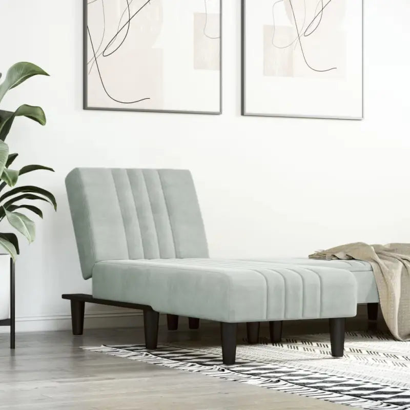 Verstelbare chaise longue voor kleine ontspanningshoekjes totale afmetingen - Lichtgrijs / 1 - Chaises longues