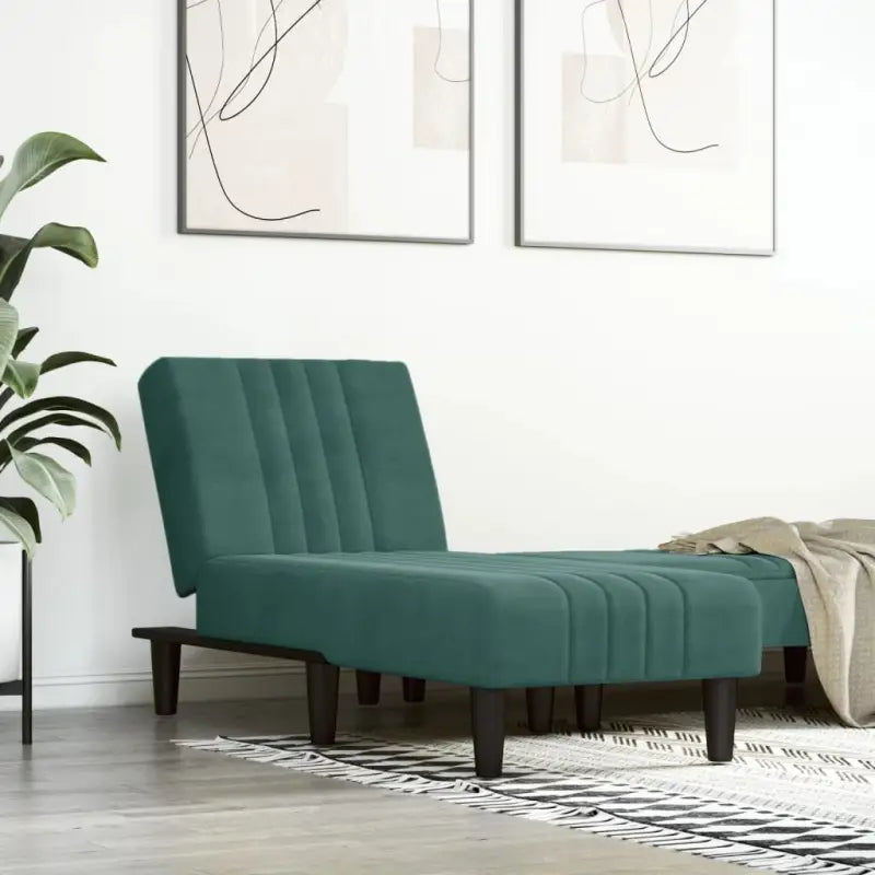 Verstelbare chaise longue voor kleine ontspanningshoekjes totale afmetingen - Donkergroen / 1 - Chaises longues