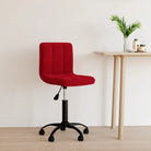Verstelbare draaibare bureaustoel met fluweel bekleding - Wijnrood / 1 - Bureaustoelen