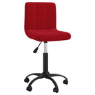 Verstelbare draaibare eetkamerstoel van zacht fluweel - Wijnrood / 1 - Eetkamerstoelen