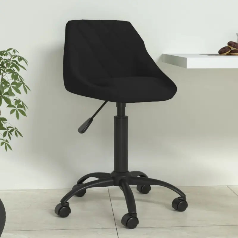Verstelbare eetkamerstoel met zacht fluweel en zwart gepoedercoat frame - Zwart / 1 - Eetkamerstoelen
