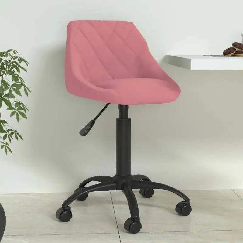 Verstelbare eetkamerstoel met zacht fluweel en zwart gepoedercoat frame - Roze / 1 - Eetkamerstoelen