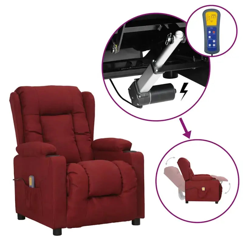 Verstelbare elektrische massagestoel met comfortabele posities - Wijnrood / 1 - Elektrische massagestoelen