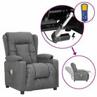 Verstelbare elektrische massagestoel met comfortabele posities - Lichtgrijs / 1 - Elektrische massagestoelen