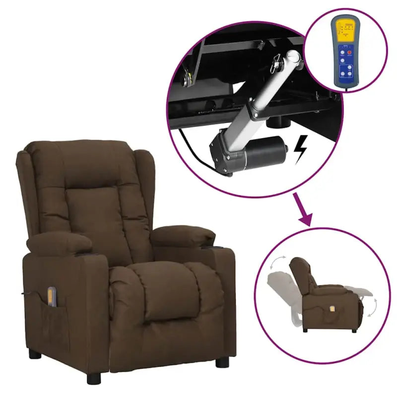 Verstelbare elektrische massagestoel met comfortabele posities - Bruin / 1 - Elektrische massagestoelen