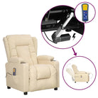 Verstelbare elektrische massagestoel met comfortabele posities - Crème / 1 - Elektrische massagestoelen
