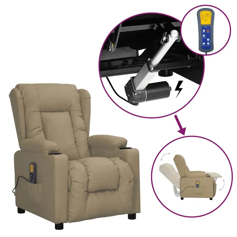 Verstelbare elektrische massagestoel voor ultiem comfort en ontspanning - Cappuccino / 1 - Elektrische massagestoelen