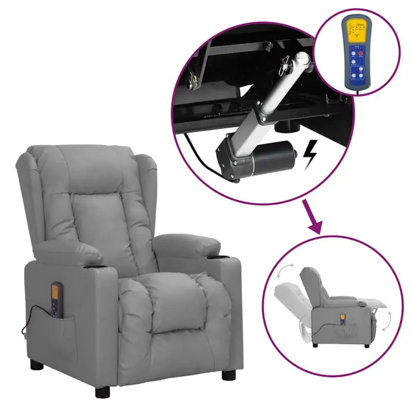 Verstelbare elektrische massagestoel voor ultiem comfort en ontspanning - Grijs / 1 - Elektrische massagestoelen