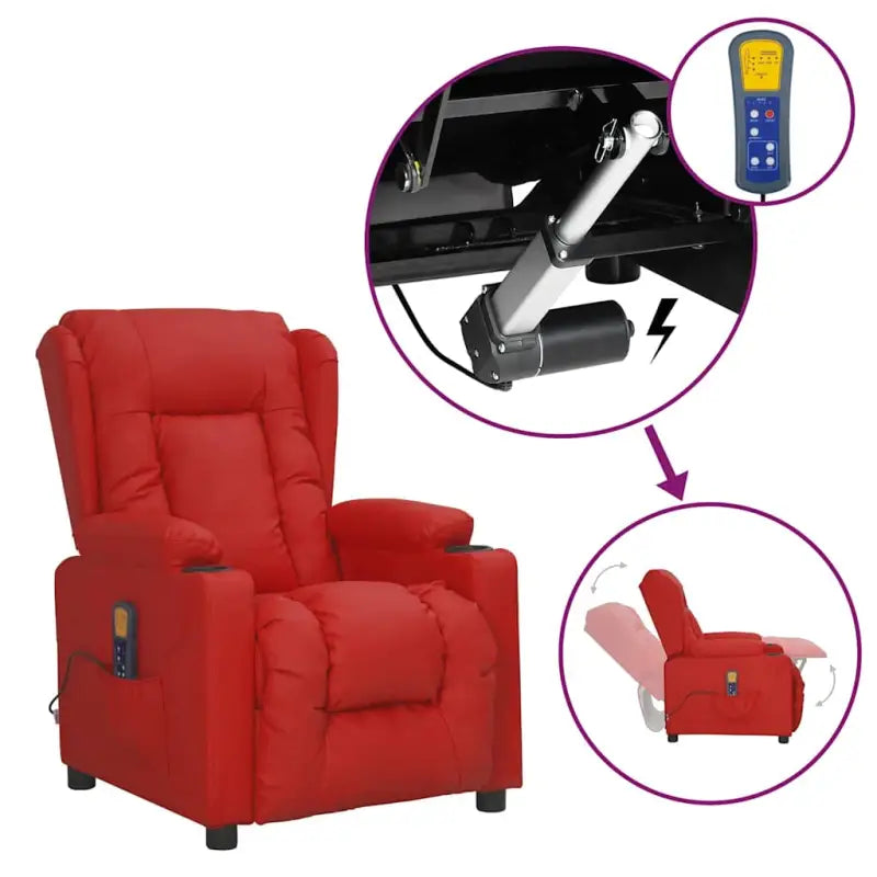 Verstelbare elektrische massagestoel voor ultiem comfort en ontspanning - Wijnrood / 1 - Elektrische massagestoelen