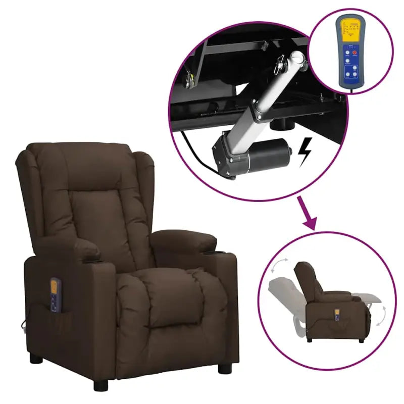 Verstelbare elektrische massagestoel voor ultiem comfort en ontspanning - Bruin / 1 - Elektrische massagestoelen
