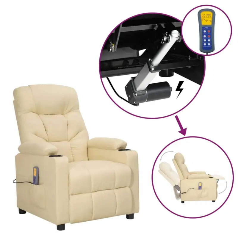 Verstelbare elektrische massagestoel voor verminderde fysieke belasting - Crème / 1 - Elektrische massagestoelen