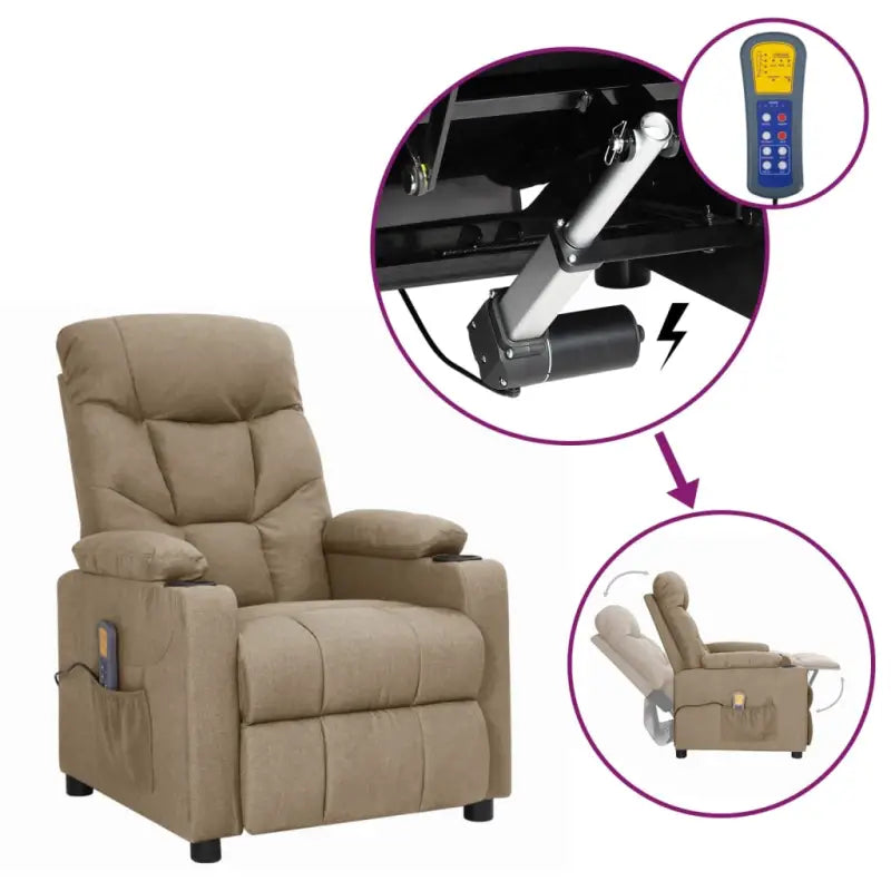 Verstelbare elektrische massagestoel voor verminderde fysieke belasting - Taupe / 1 - Elektrische massagestoelen