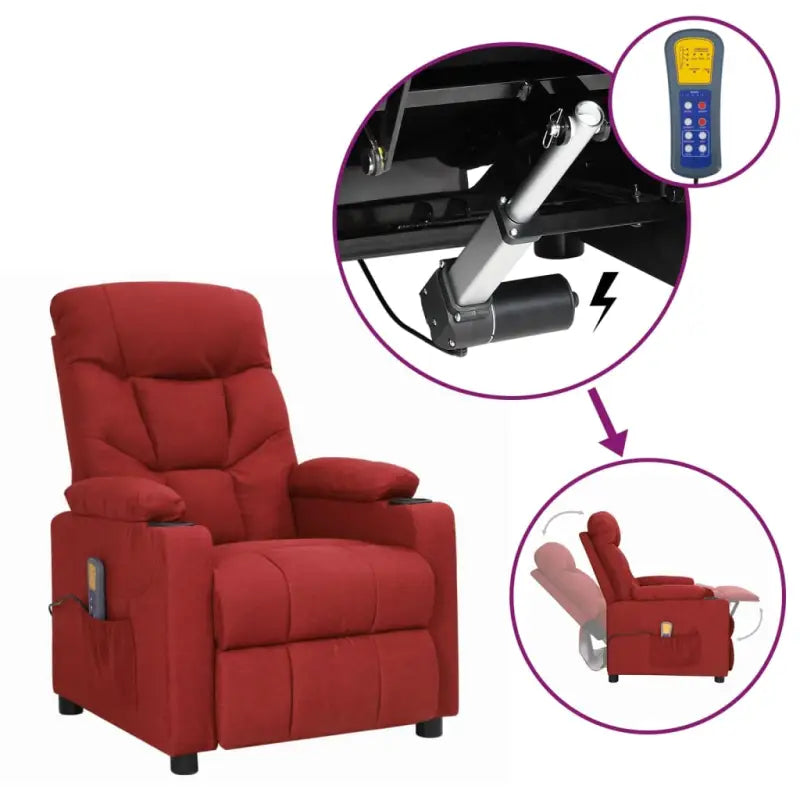 Verstelbare elektrische massagestoel voor verminderde fysieke belasting - Wijnrood / 1 - Elektrische massagestoelen