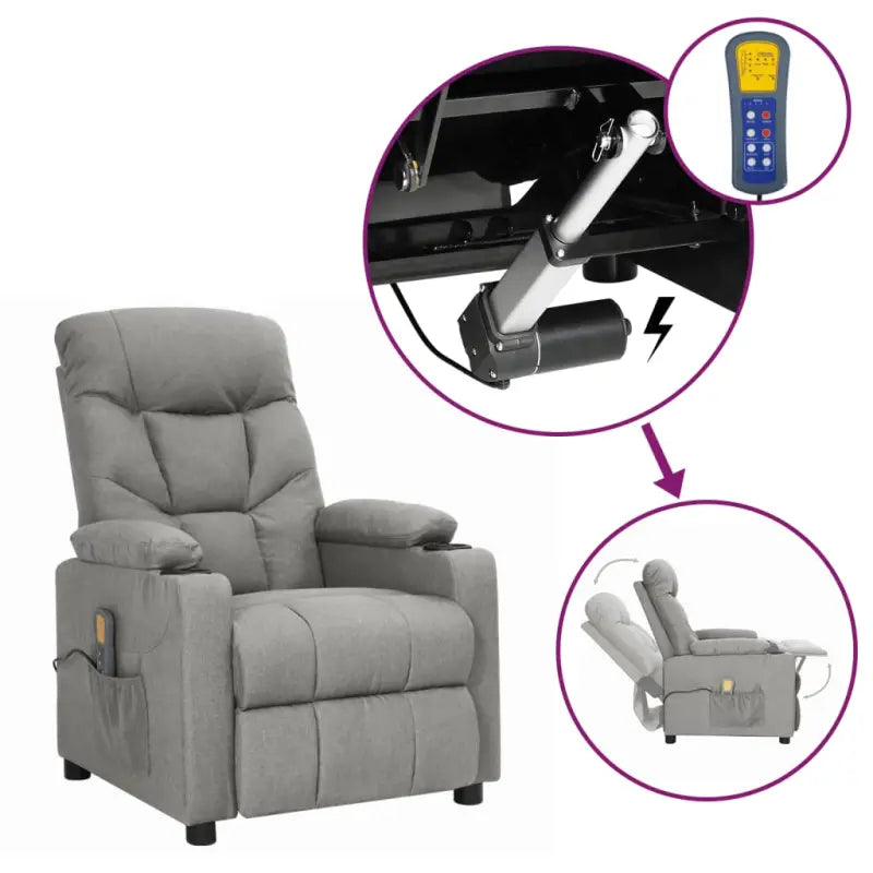 Verstelbare elektrische massagestoel voor verminderde fysieke belasting - Lichtgrijs / 1 - Elektrische massagestoelen
