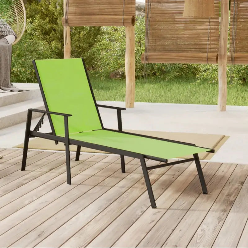 Verstelbare verstelbare loungestoel met textileen stof en stabiel stalen frame - Groen / 1 - Ligstoelen