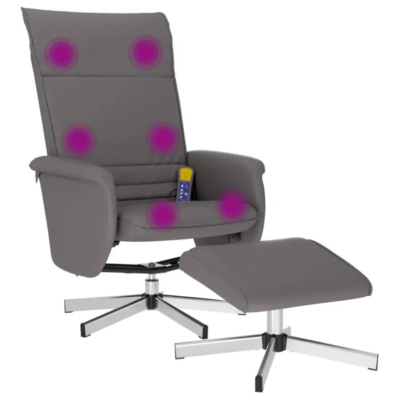 Verstelbare massagestoel met 6 massagepunten voor ultiem comfort - Grijs / 1 - Fauteuils & Relaxfauteuils