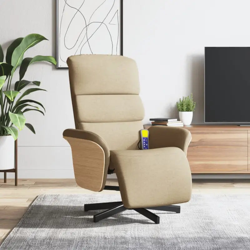 Verstelbare massagestoel voor ultiem comfort en gerichte massageervaring - Crème / 1 - Fauteuils & Relaxfauteuils