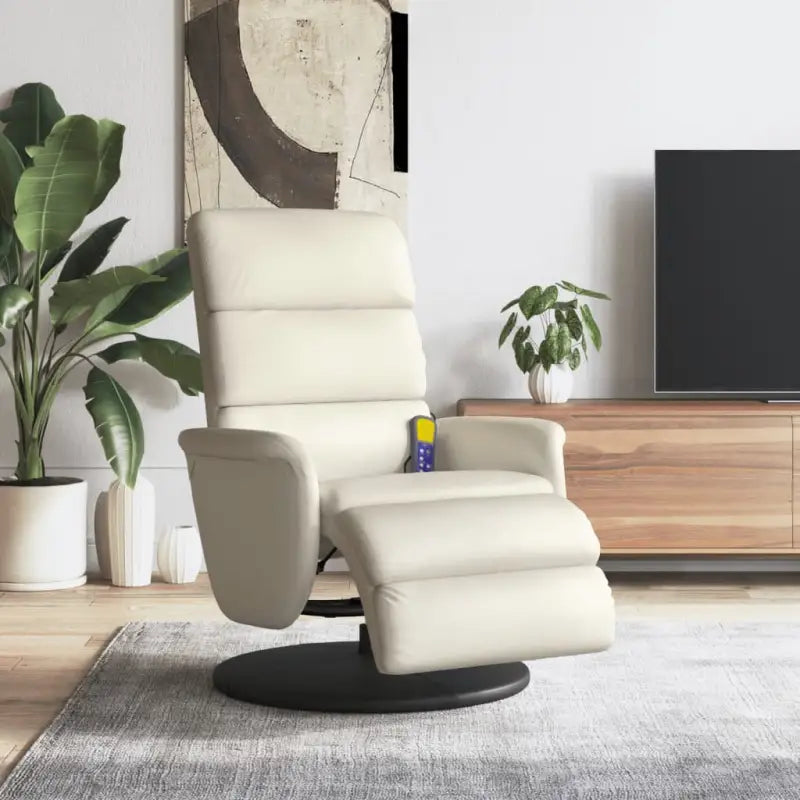Verstelbare massagestoel voor ultiem comfort in huis - Crème / 1 - Fauteuils & Relaxfauteuils