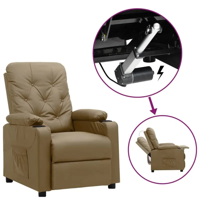 Verstelbare stoel met elektrische motor voor ultiem comfort - Cappuccino / 1 - Fauteuils & Relaxfauteuils