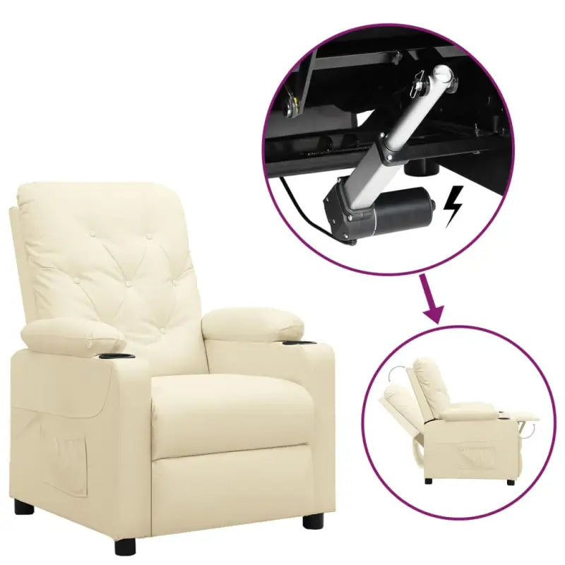Verstelbare stoel met elektrische motor voor ultiem comfort - Crème / 1 - Fauteuils & Relaxfauteuils