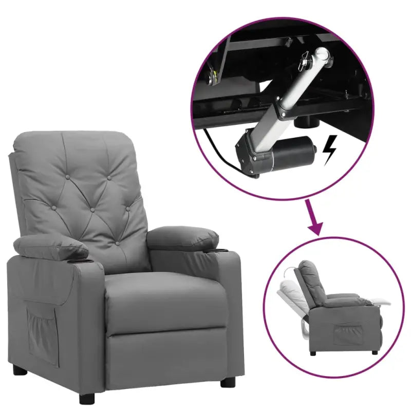 Verstelbare stoel met elektrische motor voor ultiem comfort - Grijs / 1 - Fauteuils & Relaxfauteuils