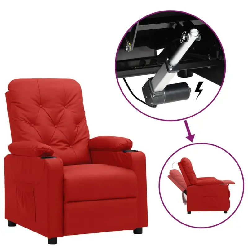 Verstelbare stoel met elektrische motor voor ultiem comfort - Wijnrood / 1 - Fauteuils & Relaxfauteuils
