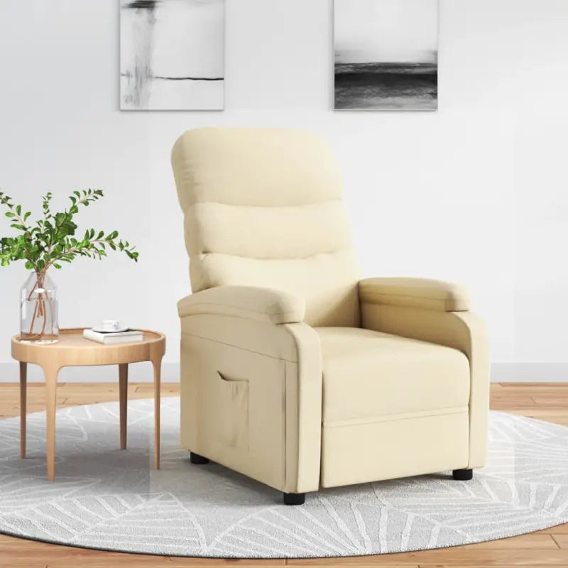 Verstelbare stoel voor comfortabel ontspannen en relaxen - Crème / 1 - Fauteuils & Relaxfauteuils
