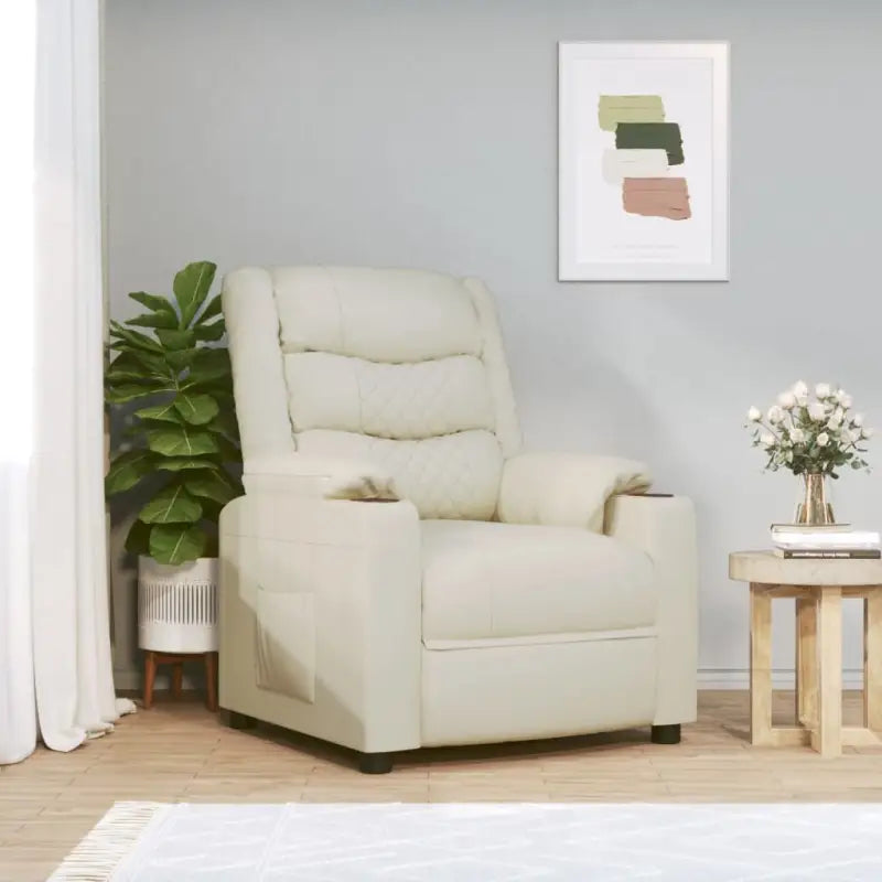 Verstelbare stoel voor ultiem comfort en ontspanning - Crème / 1 - Fauteuils & Relaxfauteuils