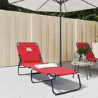 Verstelbare strandstoel met oxford stof en gepoedercoat staal - Rood / 1 - Ligstoelen