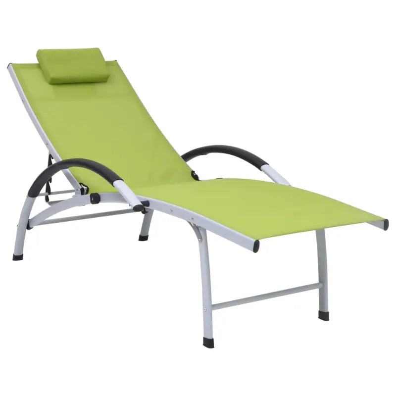 Verstelbare Tuin- en Strandligstoel met Kussen - Groen / 1 - Ligstoelen