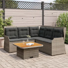 Verstelbare tuinbank van gepoedercoat staal met ideale afmetingen - Grijs / Met tafel - Tuinsets