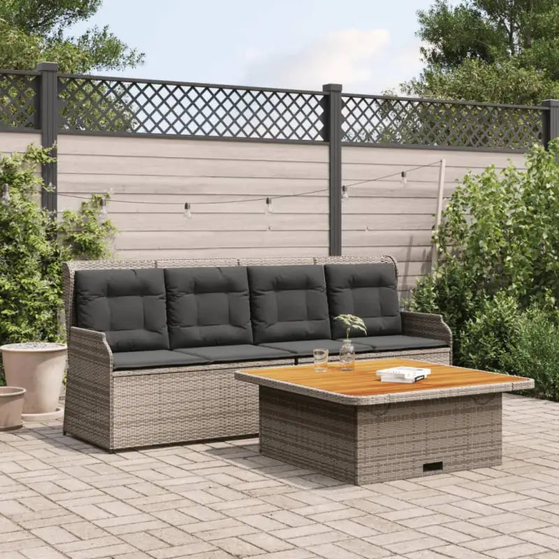 Verstelbare tuinbank van gepoedercoat staal voor je tuin of terras - Grijs - Tuinsets