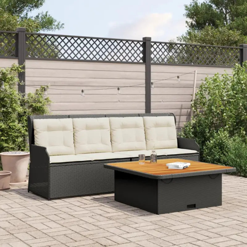 Verstelbare tuinbank van gepoedercoat staal voor je tuin of terras - Zwart - Tuinsets