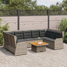 Verstelbare tuinbank van gepoedercoat staal voor jouw terras of tuin - Grijs / Met tafel - Tuinsets