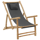 Verstelbare tuinstoel met bamboe en armleuningen voor terrasplezier - Donkergrijs / 1 - Tuinstoelen