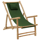 Verstelbare tuinstoel met bamboe en armleuningen voor terrasplezier - Groen / 1 - Tuinstoelen