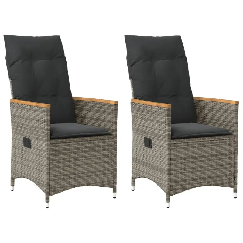 Verstelbare tuinstoel met poly rattan voor een comfortabele zitervaring - Grijs / 2 / Met armleuning - Tuinstoelen