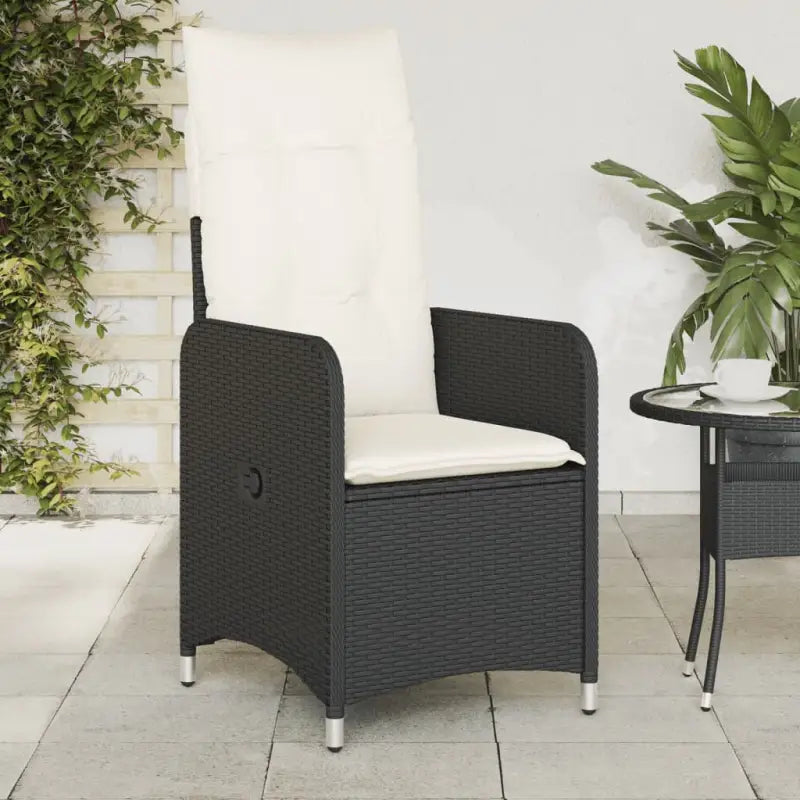 Verstelbare tuinstoel met poly rattan voor een comfortabele zitervaring - Zwart / 1 / Zonder voetensteun - Tuinstoelen