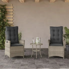 Verstelbare tuinstoel met poly rattan voor een comfortabele zitervaring - Lichtgrijs / 2 / Zonder voetensteun