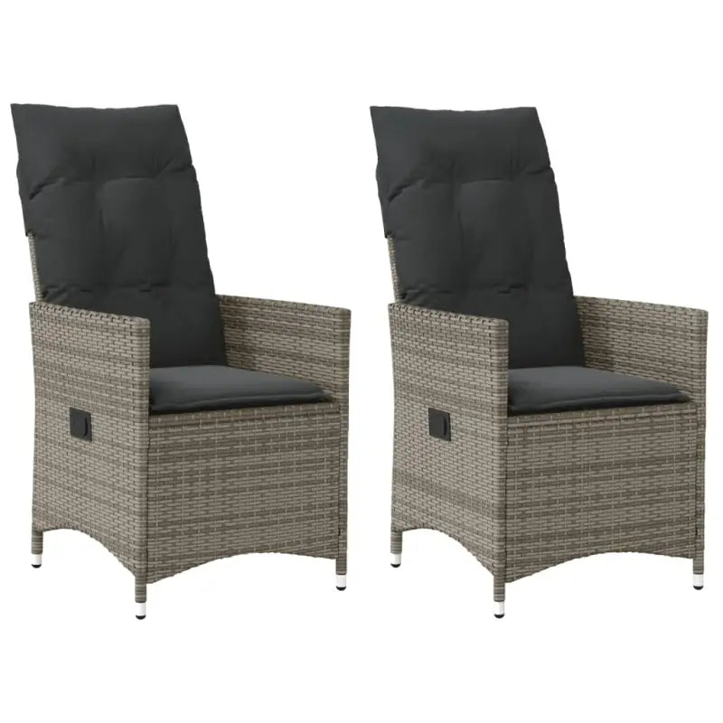 Verstelbare tuinstoel met poly rattan voor een comfortabele zitervaring - Grijs / 2 / Zonder voetensteun - Tuinstoelen