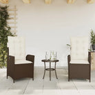 Verstelbare tuinstoel met poly rattan voor een comfortabele zitervaring - Bruin / 2 / Zonder voetensteun - Tuinstoelen