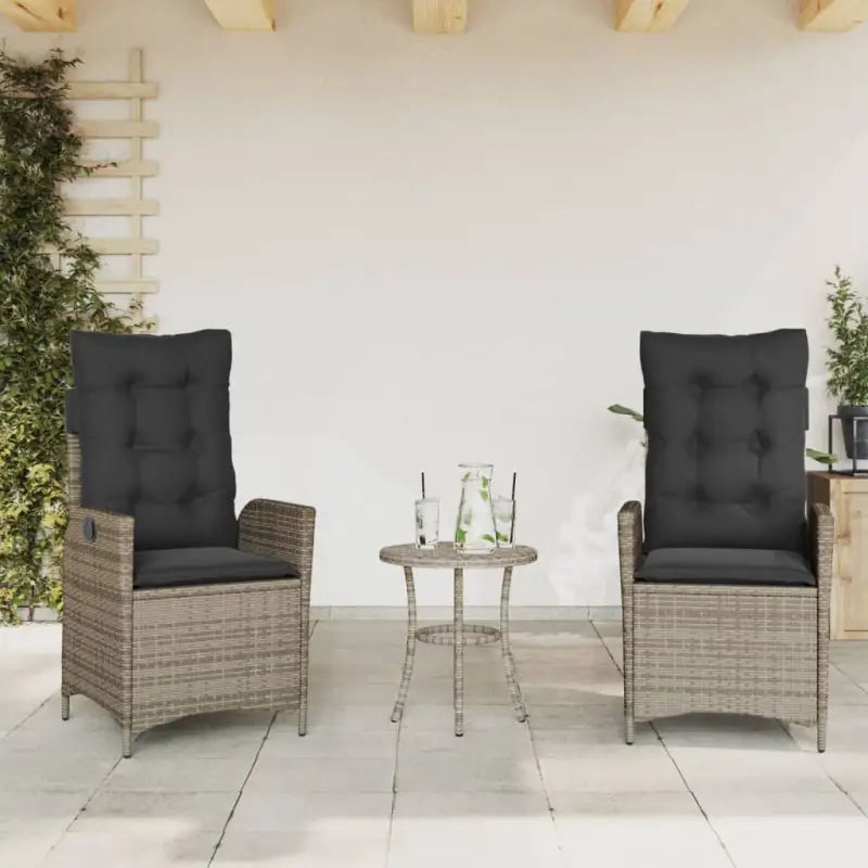 Verstelbare tuinstoel met poly rattan voor een comfortabele zitervaring - Grijs / 2 / Zonder voetensteun - Tuinstoelen