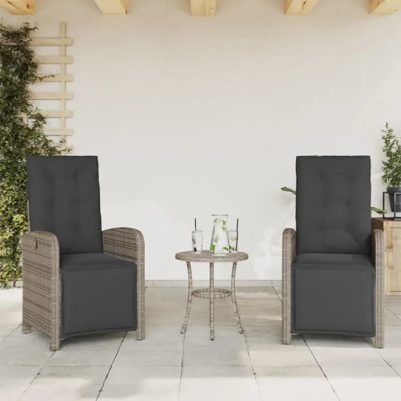 Verstelbare tuinstoel van poly rattan met wasbare hoes - Grijs / 2 - Tuinstoelen