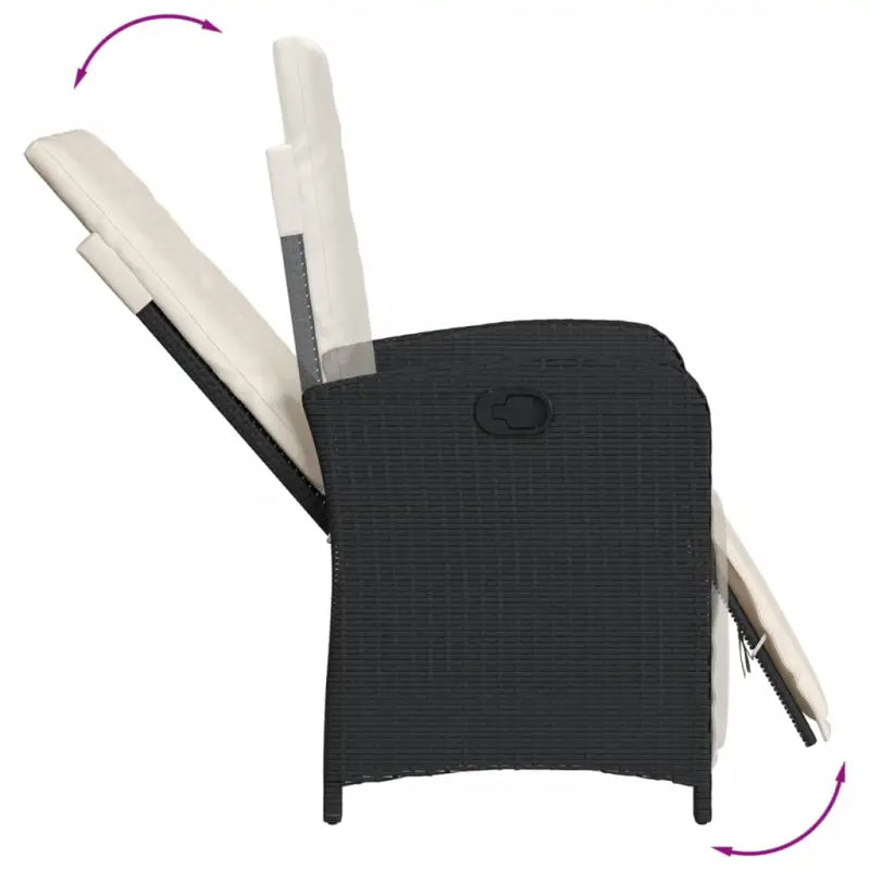 Verstelbare tuinstoel van poly rattan met wasbare hoes - Tuinstoelen