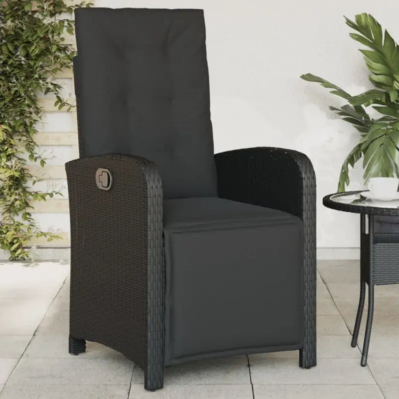 Verstelbare tuinstoel van poly rattan met wasbare hoes - Zwart / 1 - Tuinstoelen