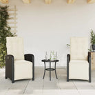 Verstelbare tuinstoel van poly rattan met wasbare hoes - Zwart en crème / 2 - Tuinstoelen