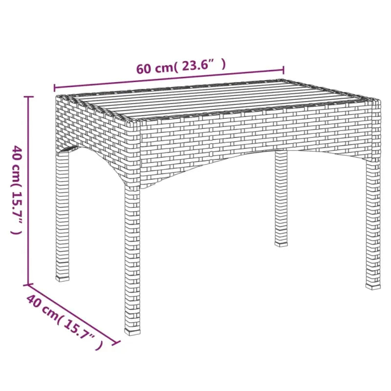 Verstelbare tuinstoelen met tafel van poly rattan en zwart materiaal - Tuinstoelen