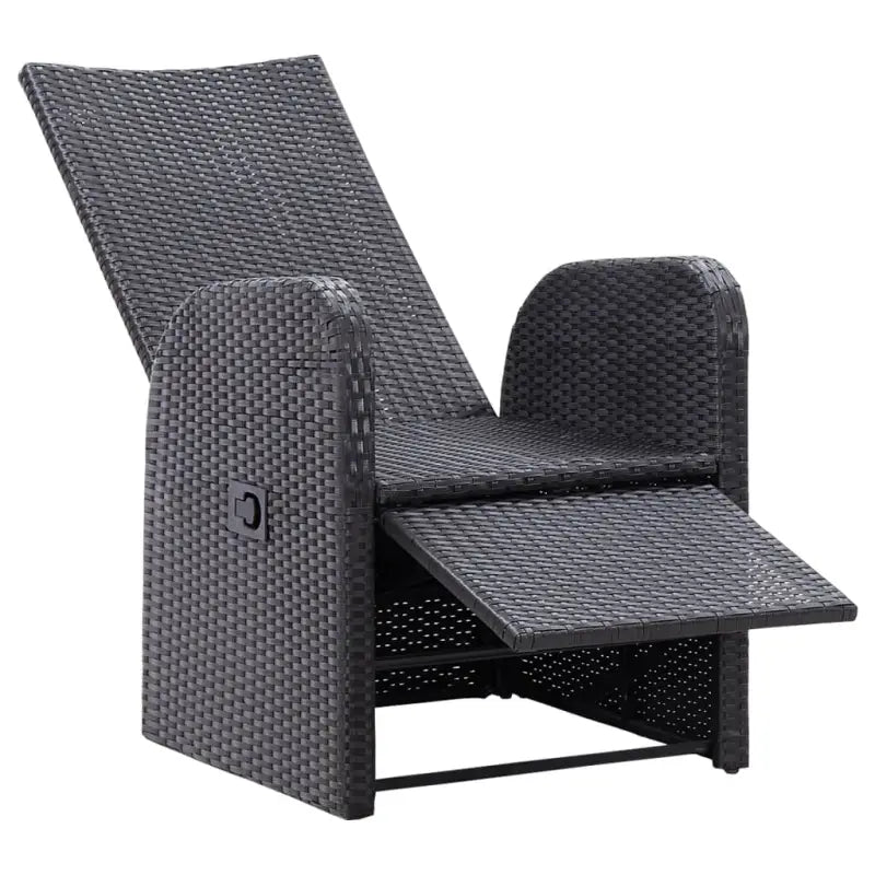 Verstelbare tuinstoelen van poly rattan in zwart materiaal - Tuinstoelen