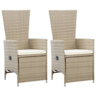 Verstelbare tuinstoelen van poly rattan in zwart materiaal - Beige / 2 - Tuinstoelen