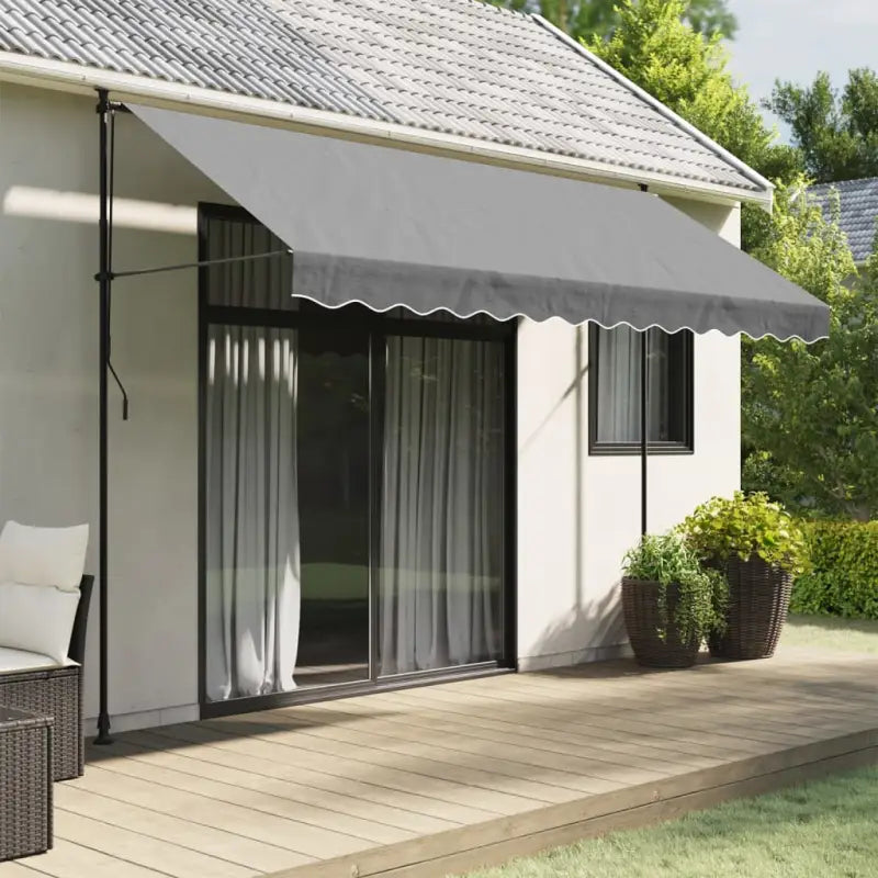 Vervangingsdoek voor Luifelrok voor een Frisse uitstraling - Antraciete strepen / 3.5 m / 1 - Zonwering